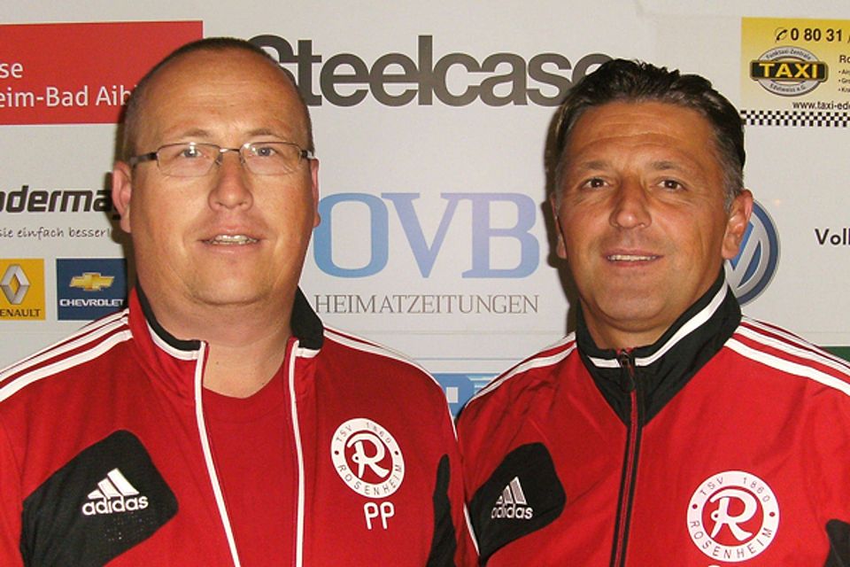 Das neue Trainerduo bei Sechzig Rosenheim: Patrik Peltram (li.) und dessen Co Slobodan Jezildjic. F: TSV