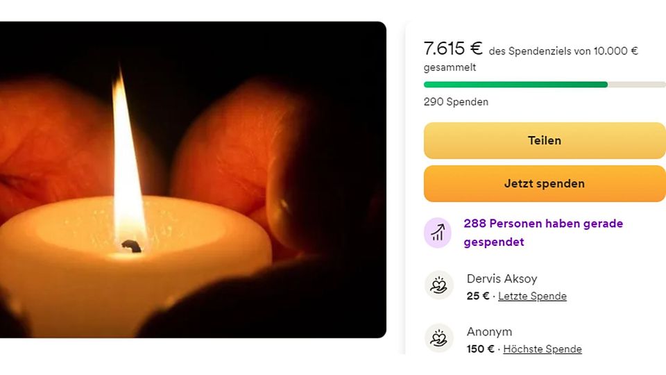 Bereits in wenigen Stunden hat der FSV Berghausen mit seiner Spendenaktion mehr als 7000 Euro gesammelt. © Screenshot/Spendenaktion FSV Berghausen