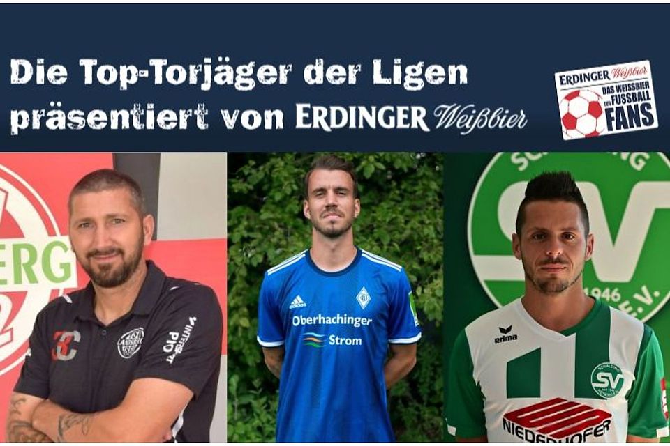 Nico Karger (mitte) führt die Torschützenliste der Bayernliga mit 19 Treffern an.