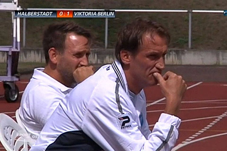 Viktoria-Coach Thomas Herbst blieb trotz Führung skeptisch. Quelle: Screenshot MDR