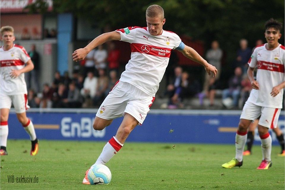 VfB-Kapitän Eric Hottmann steuerte zwei Tore zum 4:3-Auswärtssieg beim TSV 1860 München bei. F: Lommel