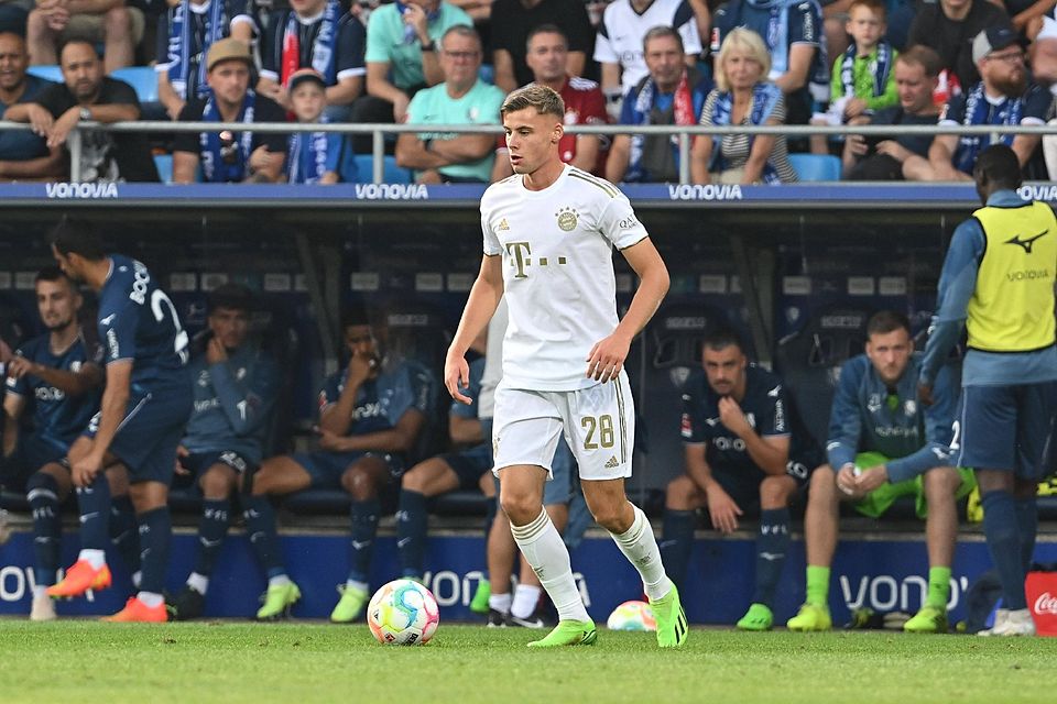 Gabriel Vidović bei seinem einzigen Bundesliga-Einsatz für den FC Bayern München in der vergangenen Saison gegen den VfL Bochum.