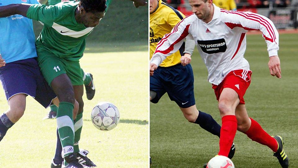 Stark am Ball, beliebt bei den Fans und daher in der FuPa-Elf der Woche: Osman Toure (links) vom TSV Steppach und Marco Leszczynski (rechts) vom VfL Kaufering.   F.: Archiv