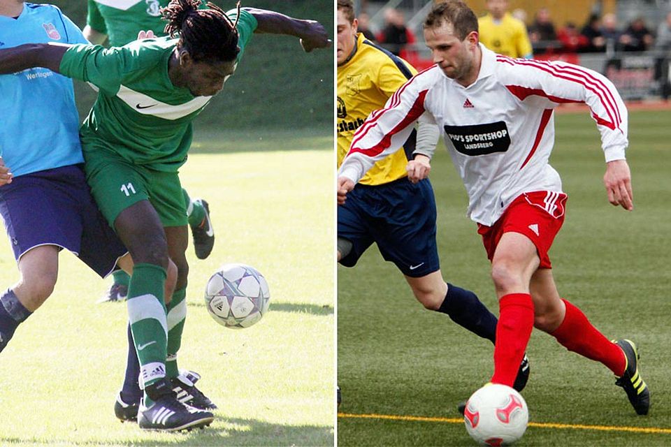 Stark am Ball, beliebt bei den Fans und daher in der FuPa-Elf der Woche: Osman Toure (links) vom TSV Steppach und Marco Leszczynski (rechts) vom VfL Kaufering.   F.: Archiv