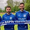 Mit der Rückkehr von Torjäger Julian Schaumaier (2. v. r.) ist den Aspis-Verantwortlichen um den Vorsitzenden Anastasios Parapanis (r.), dem Sportlichen Leiter Karl Valentin (l.) und Spielertrainer Leo Balderanos (2.v.l.) ein echter Transfer-Coup gelungen.