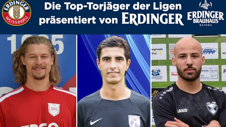Die besten Torjäger der Bezirksliga Nord: Moritz Mösmang, Jose Maximiliano Andrade Ceballos und Semih Coklar. (v.l.n.r.)