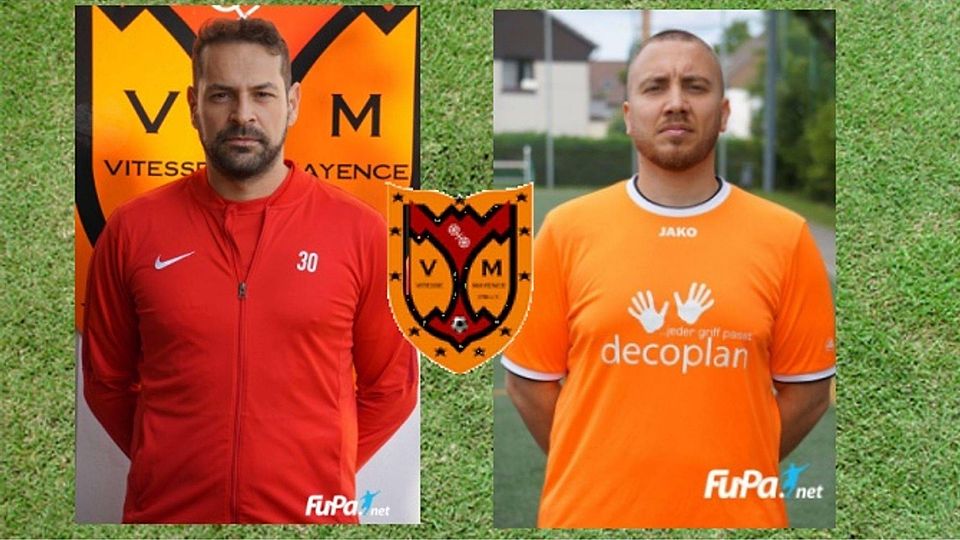 Rimah Khalouf (links) und Marcello Ferraiuolo (rechts) sind auch künftig als Trainerduo für den SV Vitesse Mayence unterwegs.