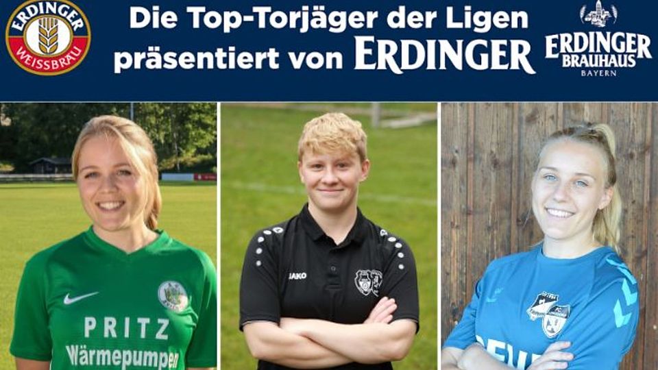 Sandra Moleh (Mitte) hat ein Tor mehr als die Verfolgerinnen Anna Obermeier (r.) und Sandra  Gillhuber.