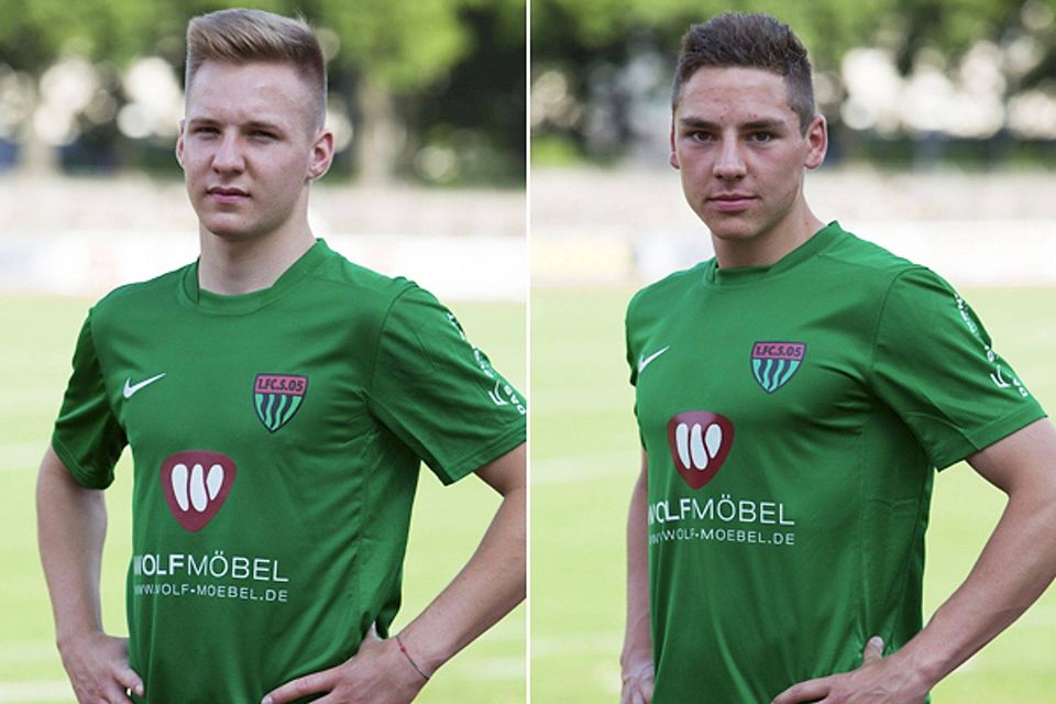 Max Schebak (v. li.) und Martin Thomann wechseln zum TSV Aubstadt. F: FC 05