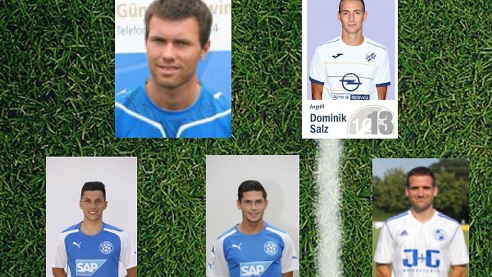 Die Top Fünf der Verbandsliga von oben links nach rechts unten.