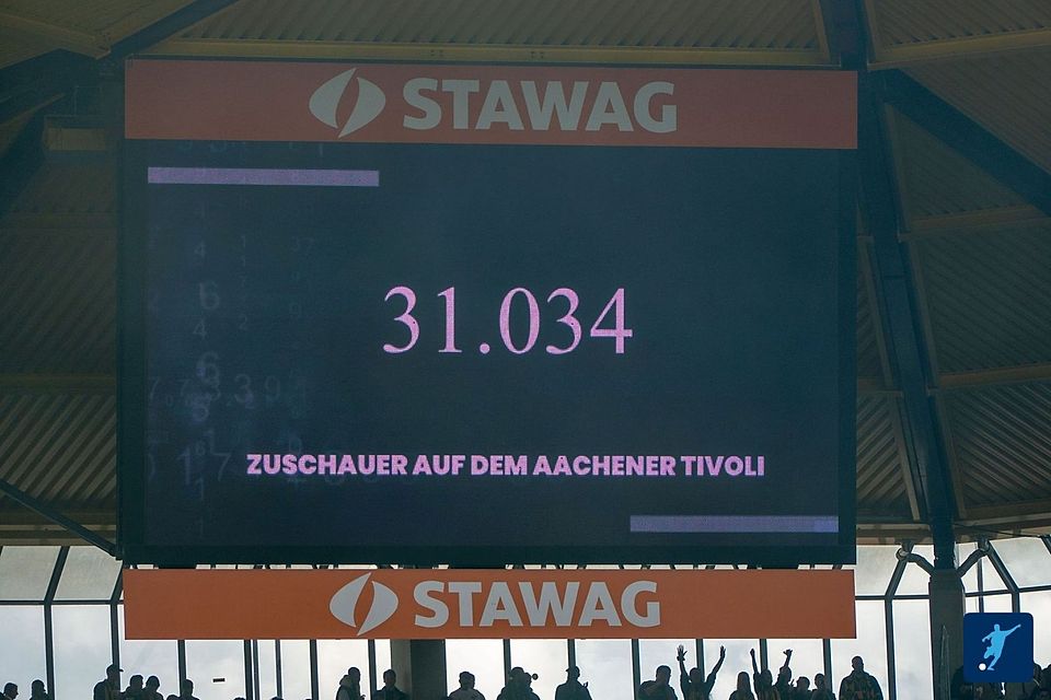 Regionalliga-Rekord! Über 31.000 Zuschauer sahen das Spiel zwischen Alemannia Aachen und dem 1. FC Bocholt am 27. April 2024.