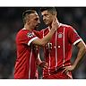 Der Moment nach dem Aus: Franck Ribery (l.) tröstet Robert Lewandowski. dpa / Andreas Gebert