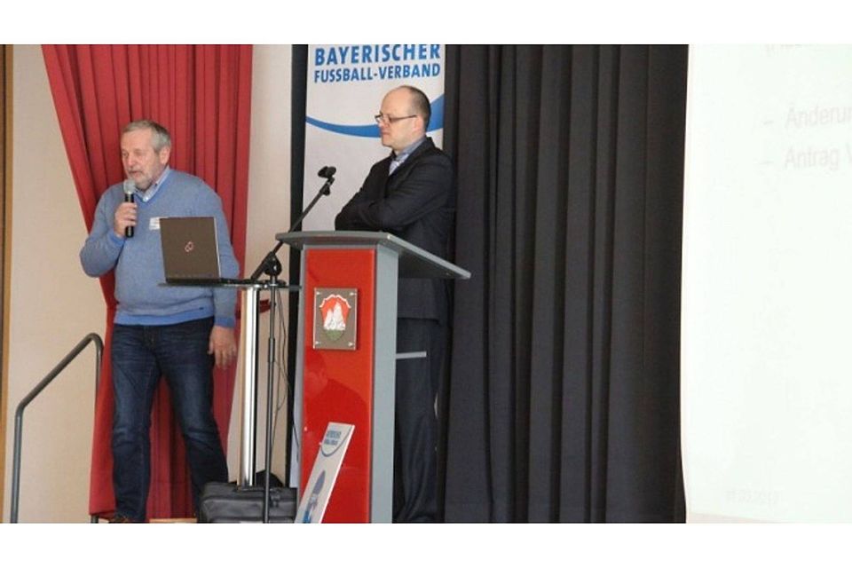 Bezirksspielleiter Richard Sedlmaier (li.) und Bezirksvorsitzender Christian Engl sind Motoren des Niederbayerischen Fußballs F: Steinert