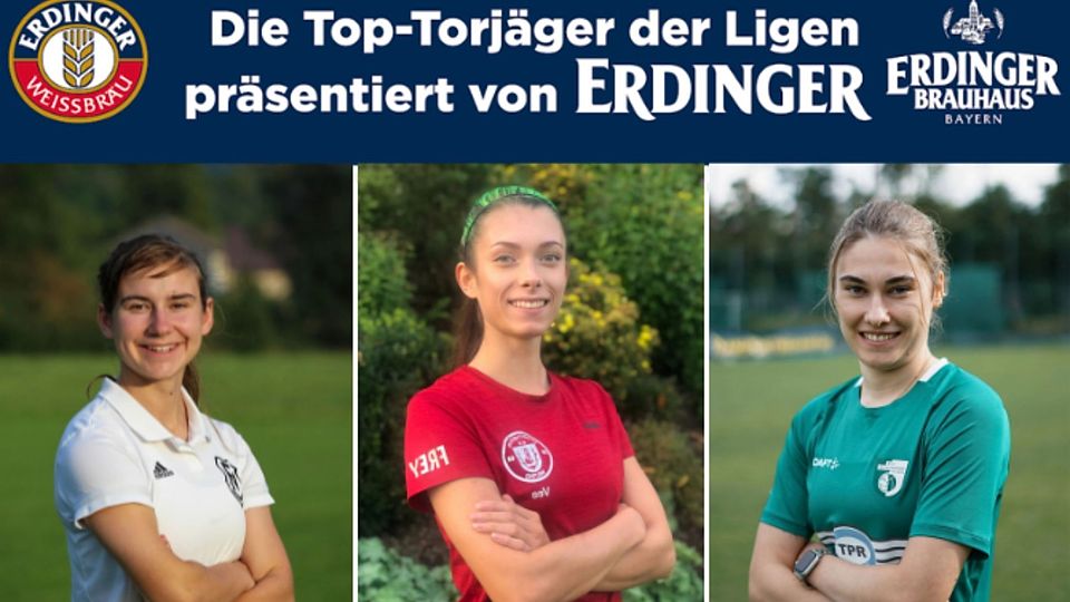 Maria Zeller, Verena Graf und Lena Jocher (v.l.) führen die Torschützinnenliste der Landesliga Süd an.