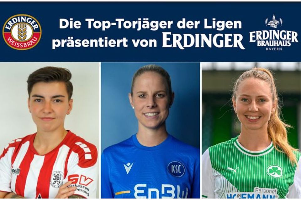 Mit fünf neuen Treffern springt Luisa Wölfel (re.) auf das Siegerpodest. Johanna Hildebrandt (li.) unf Melissa Zweigner-Genzer (Mi.) trennen drei Tore