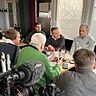 Pressegespräch bei der SpVgg Unterhaching mit (v.l.) dem neuen Cheftrainer Heiko Herrlich, Präsident Manfred Schwabl und Pressesprecher Florian Rensch.