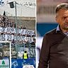 Die Hansa-Fans provozierten im Nachholspiel gegen die SpVgg Unterhaching mit einigen Spruchbändern. Hier schossen sie gegen Haching-Präsident Manfred Schwabl.