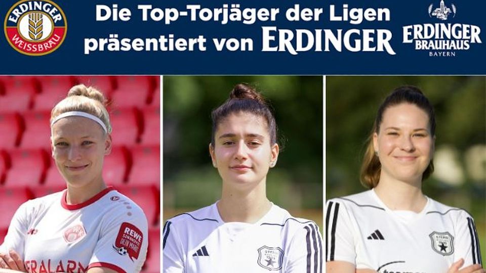 Merve Kantar (Mitte), Lisa Blum (links) und Sophia Goldbrunner (rechts) gehören zu den Top-Scorerinnen in der Bayernliga.