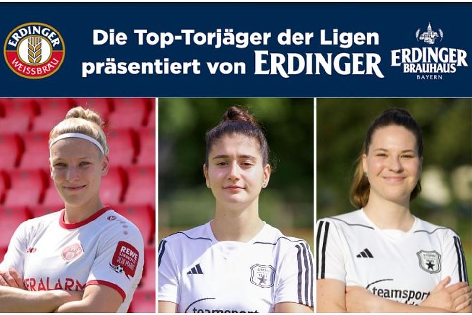 Merve Kantar (Mitte), Lisa Blum (links) und Sophia Goldbrunner (rechts) gehören zu den Top-Scorerinnen in der Bayernliga.