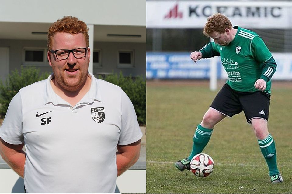 Heute und damals: Felix Schmid (li.) in seiner Rolle als Sportdirektor des SV Neuhausen-Offenberg und als Spieler des SVN (ein Schnappschuss aus dem Jahr 2016).