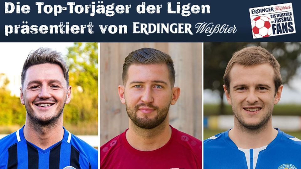 Die Top-Torjäger der A-Klassen Münchens: Pommerenke (l.), Martinovic (M.) und Regiert (r.)