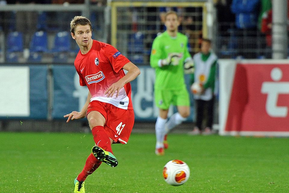 Immanuel Höhn im Europa League-Spiel der Saison 2013/2014 für den SC Freiburg gegen GD Estoril Praia (Portugal).