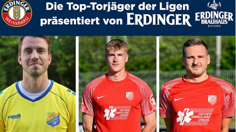Eiskalt vor dem Tor: Die Bayernliga-Torjäger (v. li.) Nico Karger, Jordi Woudstra und Lukas Riglewski.
