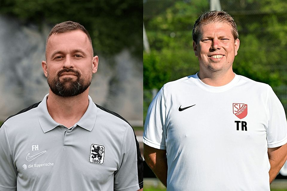 Felix Hirschnagl (l., TSV 1860 München II) und Roman Langer (SV Heimstetten).