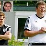 Die beiden Cheftrainer Franz Wokon (rechts) und David Wittner arbeiten auch künftig beim TSV Nördlingen eng zusammen und sind damit ganz nah an den beiden Herrenteams dran. Genauso wie Teammanager Jürgen Erhardt (links oben) und Berthold Grimmeisen (rechts oben).    F.: Klaus Jais