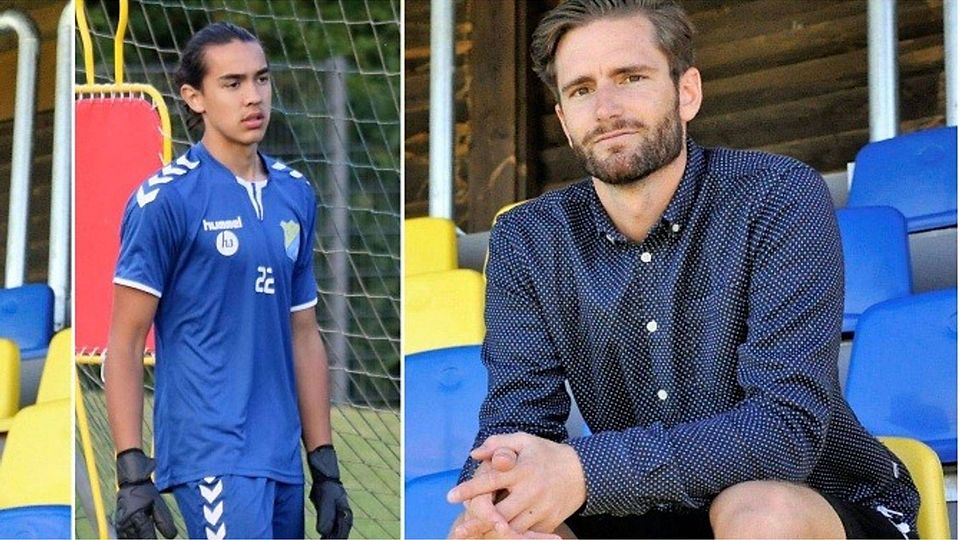 Roman Plesche (re.) ist froh über die Verpflichtung von Keeper Julian Schwarzer (li.). Hübner/Haelke