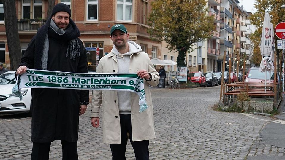 Niklas Grimm und Timm Belz (v.l.) tragen künftig gemeinsam die Marienborner Farben.