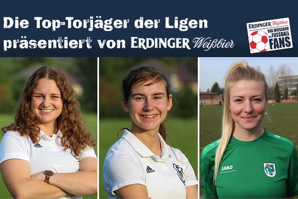 Maria Zeller (m.) führt die Torschützenliste vor Teamkollegin Carina Bauer (l.) und Annika Doppler an.