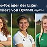 Maria Zeller (m.) führt die Torschützenliste vor Teamkollegin Carina Bauer (l.) und Annika Doppler an.