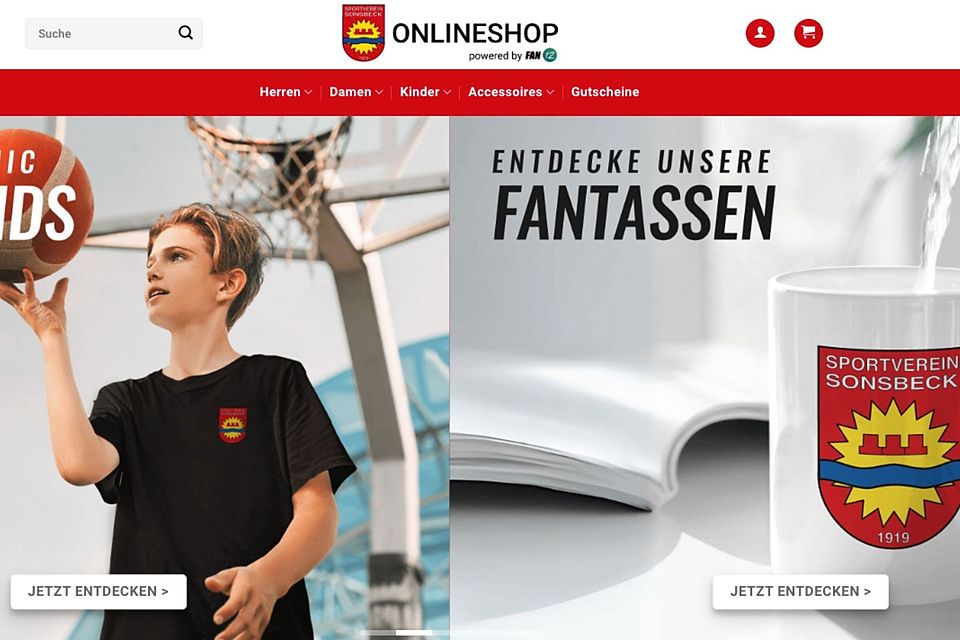 So sieht der neue Shop des SV Sonsbeck auf. 
