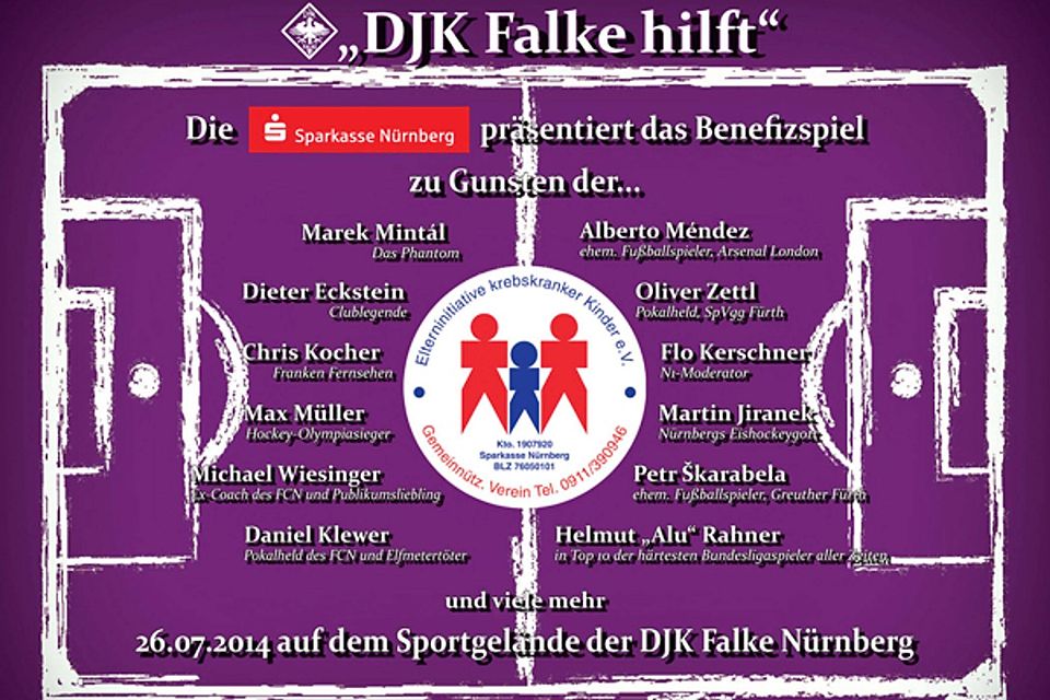 Zahlreiche Promis spielen am 26.7. bei der DJK Falke für den guten Zweck.