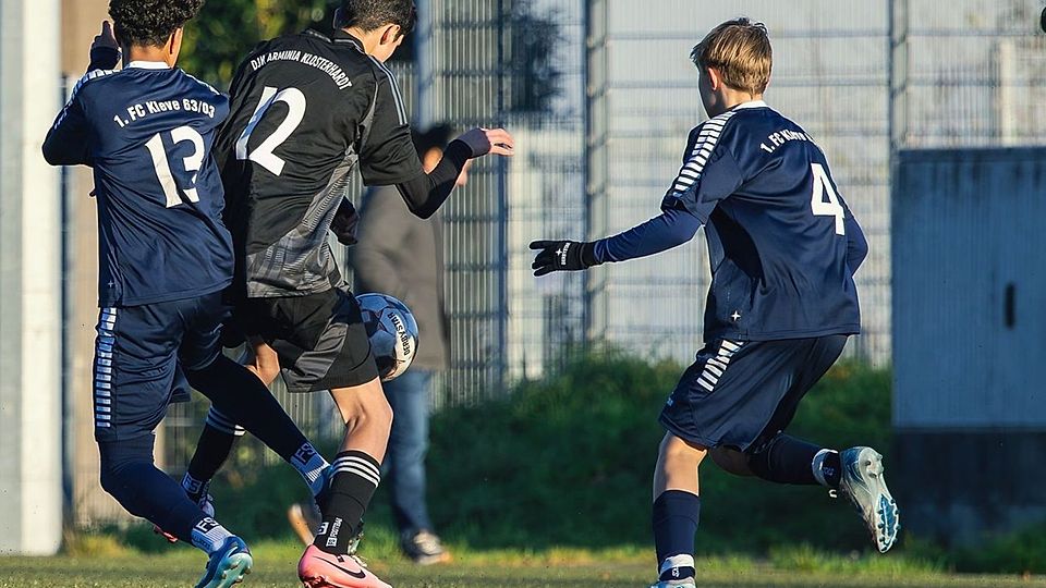 Nur die U16 des 1. FC Kleve war am Wochenende siegreich.