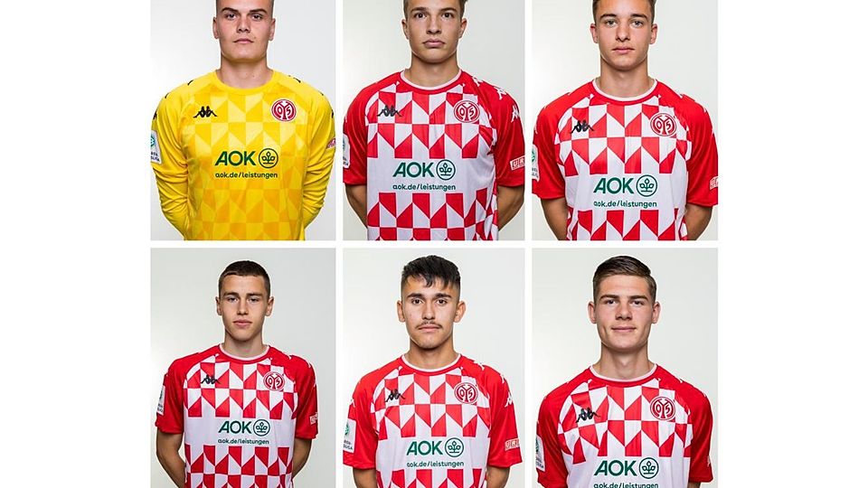 Die Talente (oben von links) Leon Hoffmann, Finn Müller und Keanu Kraft sowie (unten von links) Lasse Wilhelm, Marlon Roos Trujillo und Danny Schmidt haben den Sprung von der U19 in die U23 der 05er geschafft. 	