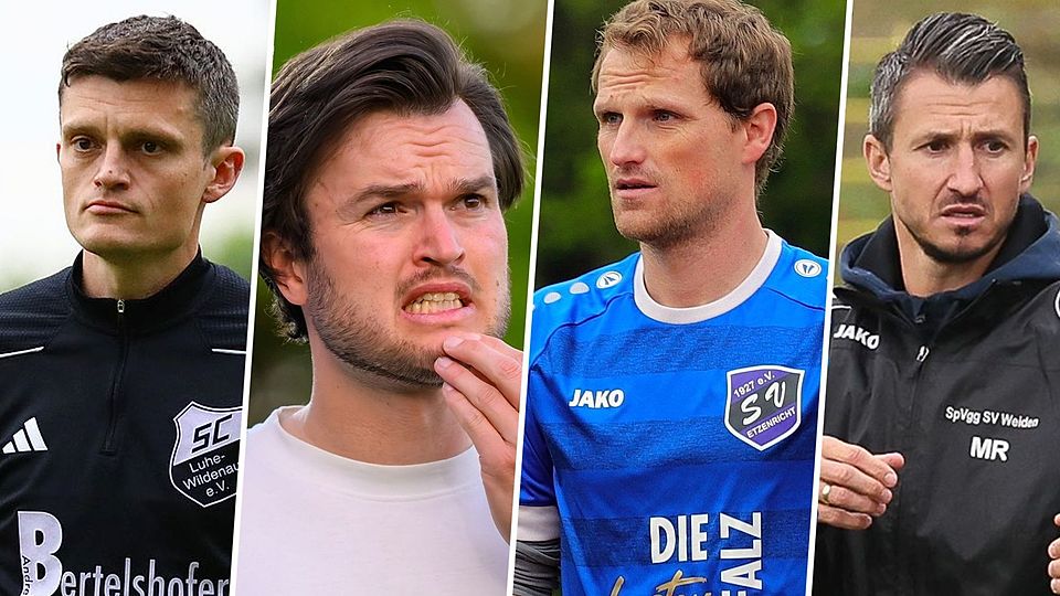Freuen sich auf wichtige Standortbestimmungen beim Höhbauer-Cup: Die Cheftrainer (von links) Benjamin Urban, Bastian Lerch, Andreas Wendl und Michael Riester. – Fotos: Würthele, Redaktion Schwandorf, Walberer, Wiedel