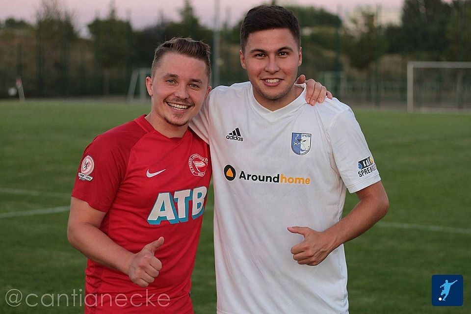 Lukas Rehbein mit seinem ehemaligen Mitspieler Deniz Citlak.