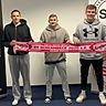 (v.l.:) Jos Krechting, Jan Bachmann und Marius Lackmann bleiben beim SV Schermbeck.