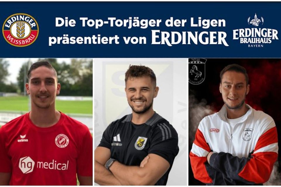 Aktuell nicht zu stoppen ist Marcel Berger (mi.). Er hat acht Tore auf Dennis Greis (li.) aufgeholt. Maximilian Scheidl (re.) liegt auf Platz vier hinter Andreas Eder (ohne Foto).