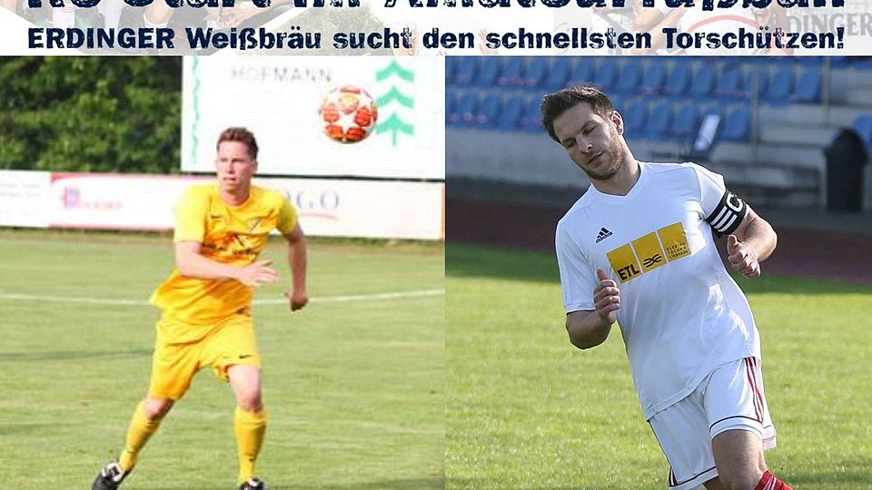 Florian Schneider (li.) und Martin sichern sich gemeinsam den ersten Platz auf der Torschützenliste der schnellsten Knipser im Kreis Donau/Isar.&nbsp;