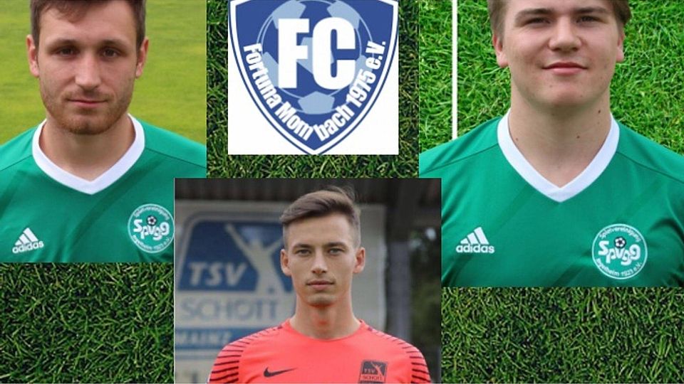Nicolaj Simon (v.l.), Ruben Zimmer, Aaron Brendle und zwei weitere Neuzugänge hat der FC Fortuna Mombach unter Vertrag genommen.