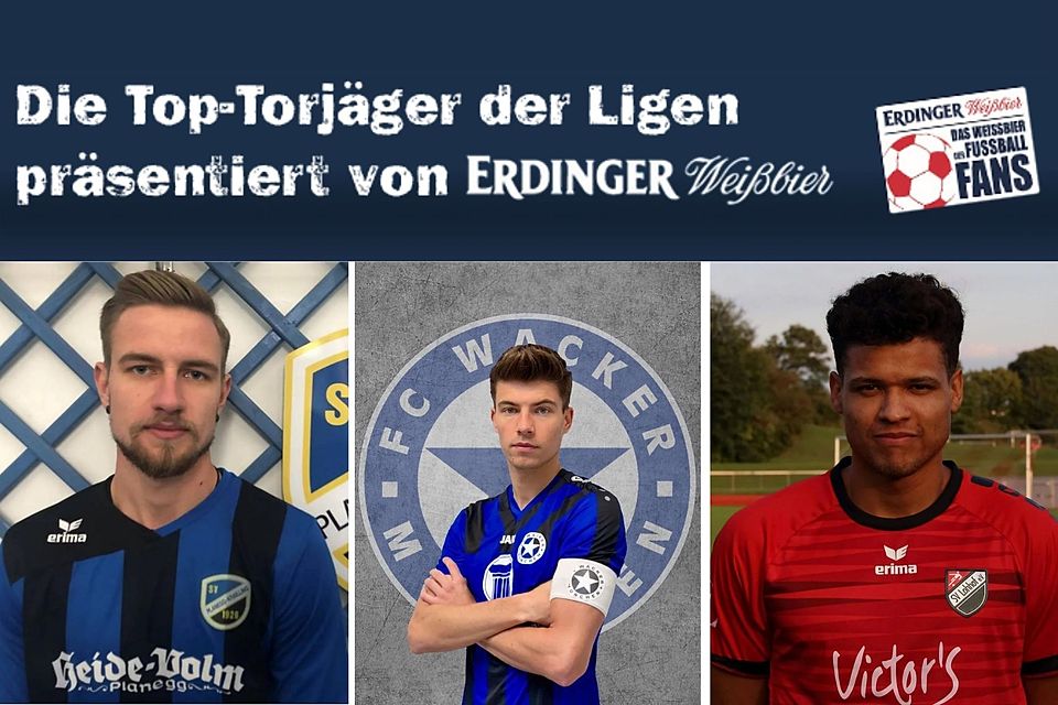 Patrick Ochsendorf, Norbert Bzunek und Luan da Costa Barros (v.l.n.r.) sind die besten Torschützen der Kreisligen Münchens.