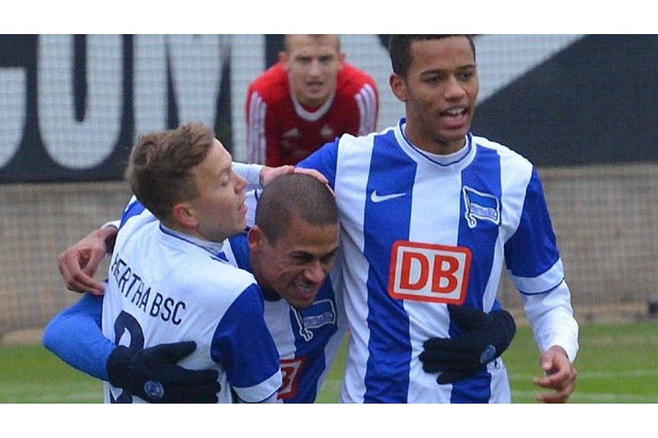 Thiago Rockenbach (M.) wird zukünftig für den BFC Dynamo spielen. Foto: Hertha BSC