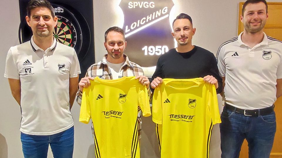Sportlicher Leiter Tobias Kerscher (v.l.n.r.) mit den neuen Trainern Manuel Hackner und Lukas Widera, sowie Vorstand Tobias Sieber