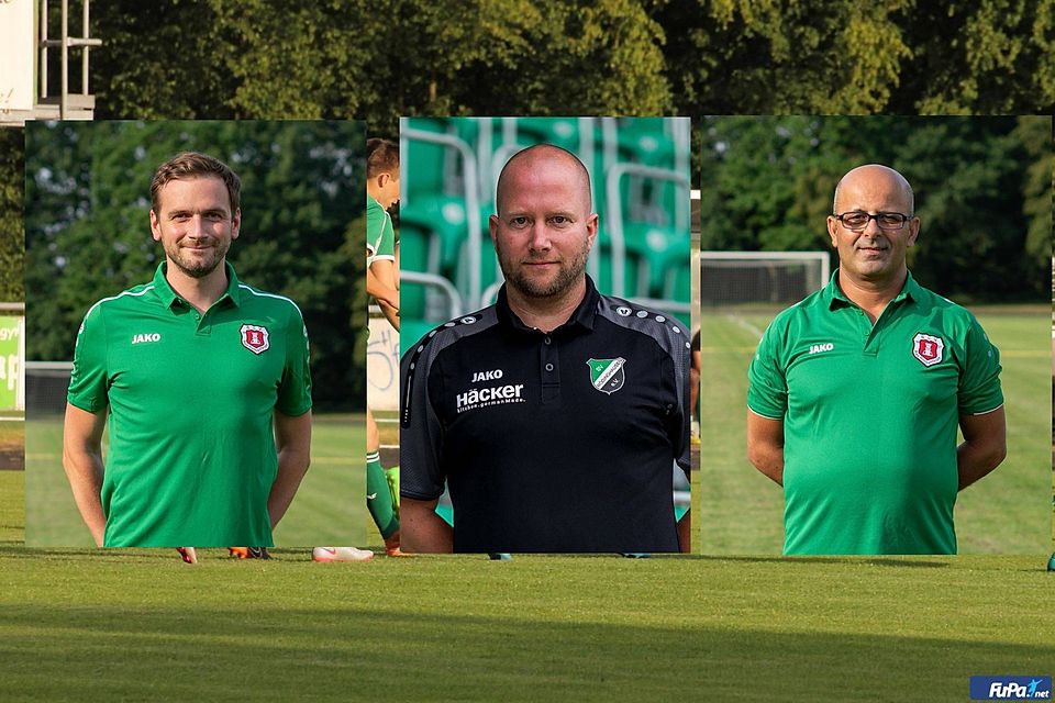 Sollen Rothenfelde zum Aufstieg führen: Trainer Frederik Witte, Betreuer Manuel Kall und Co-Trainer Ben Bibani (von links). Sollen Rothenfelde zum Aufstieg führen: Trainer Frederik Witte, Betreuer Manuel Kall und Co-Trainer Ben Bibani (von links).