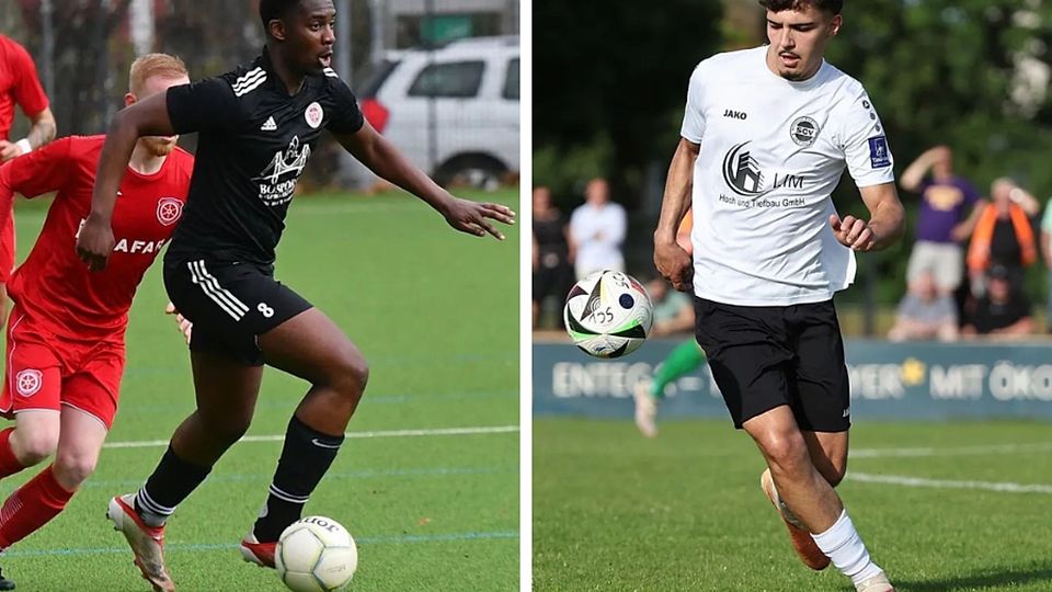 Julien Ayaoui Atanlay (links) kehrt zum Türkischen SV zurück, während Noel Acun (rechts, hier im Dress von Viktoria Griesheim) die Biebricher Offensive verstärken soll.