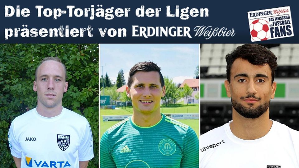 Simon Gruber, Maximilian Specker und Deniz Erten (v.l.n.r.) sind die besten Torschützen der Landesliga Südwest.
