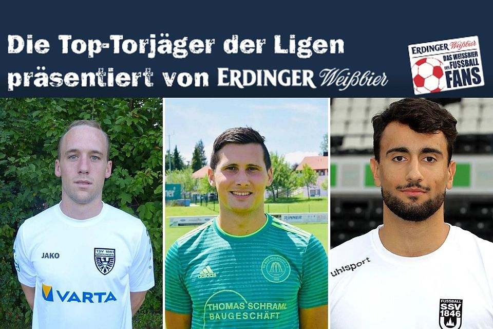 Simon Gruber, Maximilian Specker und Deniz Erten (v.l.n.r.) sind die besten Torschützen der Landesliga Südwest.